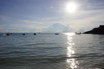 Scenic view of sunset over sea