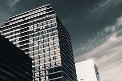 Low angle view of modern building against sky