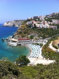 High angle view of townscape