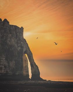 Scenic view of beach during sunset