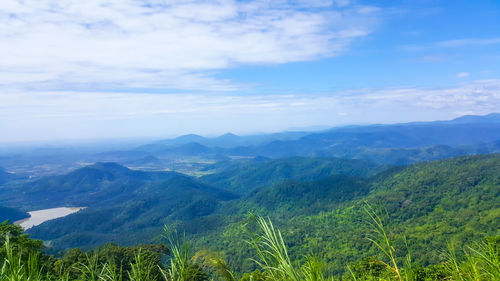 Scenic view of mountains against sky