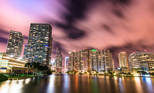 Illuminated city at night