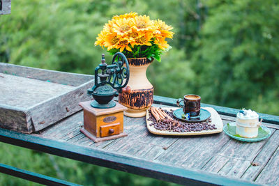 Close-up of vase on table