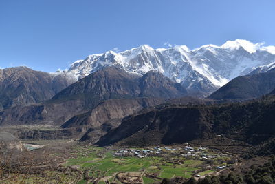 Scenic view of mountains against sky