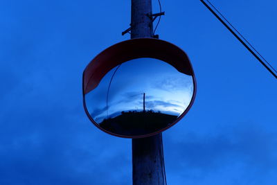 Low angle view of built structure against blue sky