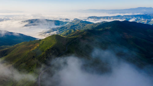 Scenic view of mountains against sky