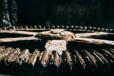 Close-up of rusty machine part