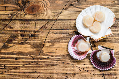 High angle view of cake on table