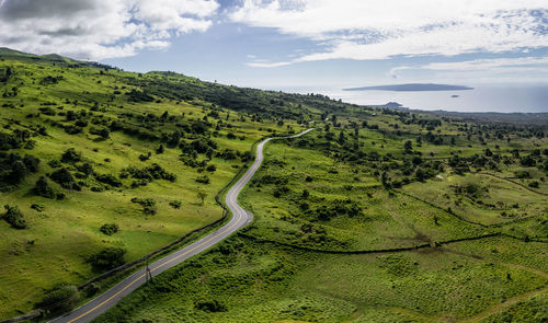 High angle view of landscape against sky