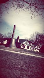 Bare trees against sky