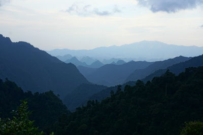 Scenic view of mountains against sky