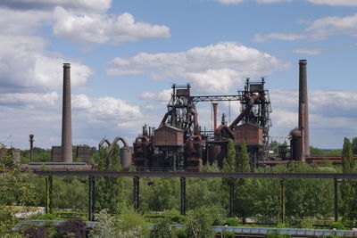 Blast furnaces against sky in landschaftspark duisburg nord