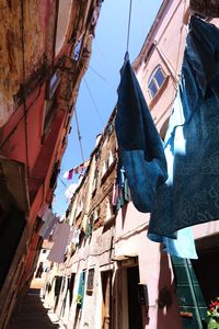 Low angle view of buildings in town