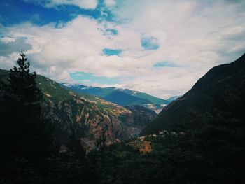 Scenic view of mountains against sky