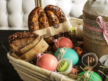 Close-up of easter basket