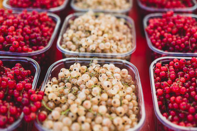 High angle view of food for sale