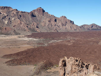 Rock formations in desert against sky