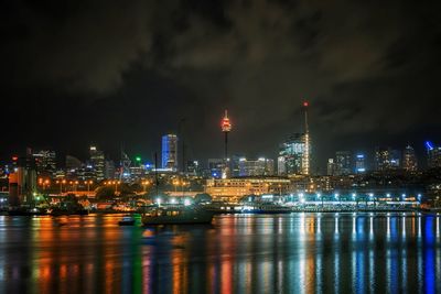 Illuminated city at night