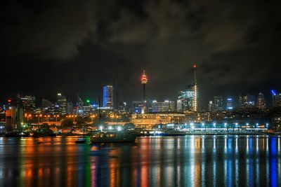 Illuminated city at night