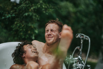 Portrait of a smiling young couple