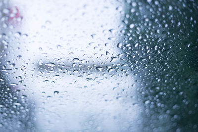 Full frame shot of wet glass window