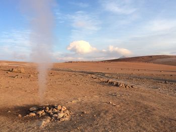 Scenic view of desert against sky