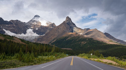 Panoramic image of the icefield parkway, jasper national park, alberta, canada