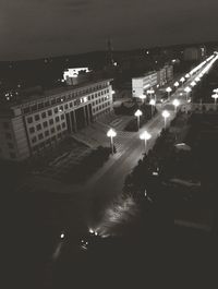 View of illuminated building