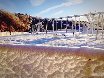 Snow covered field in winter