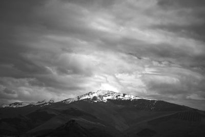 Storm clouds over mountains