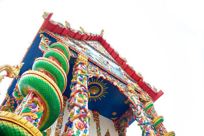Low angle view of traditional temple against clear sky