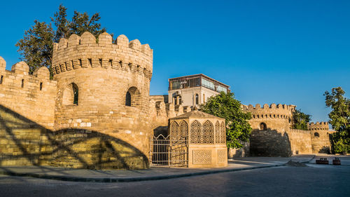 The walls of the historical old city of baku