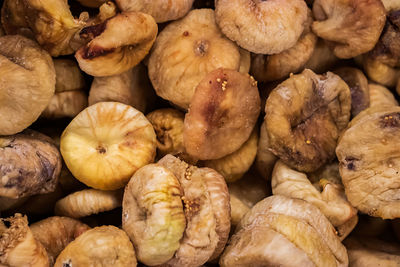 Selling dried figs in a supermarket. close up fruits for a healthy diet.