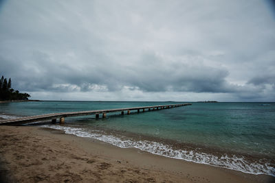 Scenic view of beach against sky