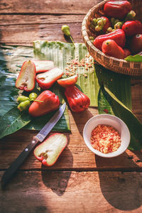 Close up of food on wood