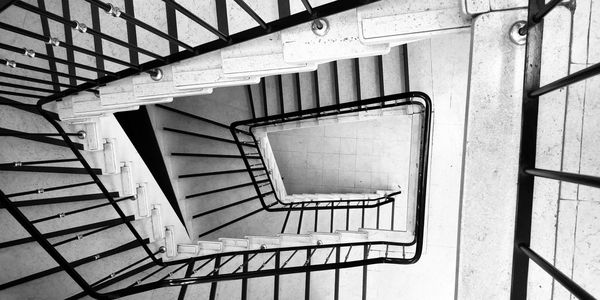 Directly below shot of spiral staircase