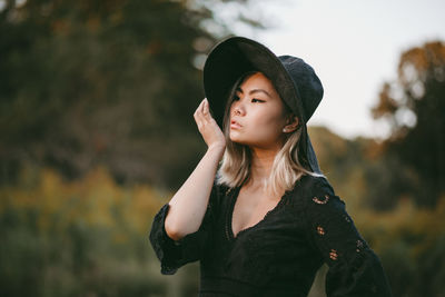 Young woman looking at camera