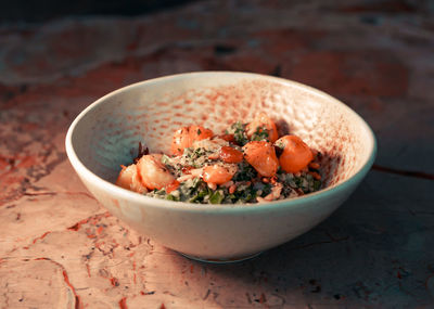 Close-up of food in bowl on table