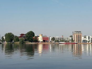 Reflection of built structures in water