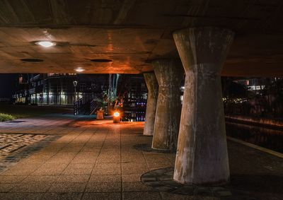 View of illuminated bridge at night