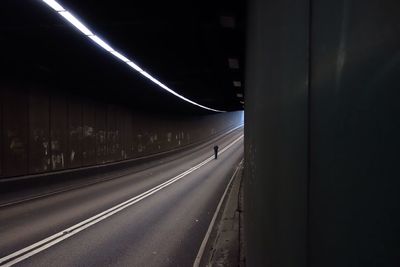 Light trails on road at night