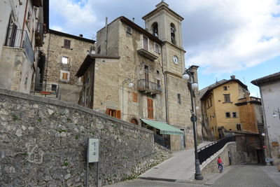 Low angle view of old building against sky