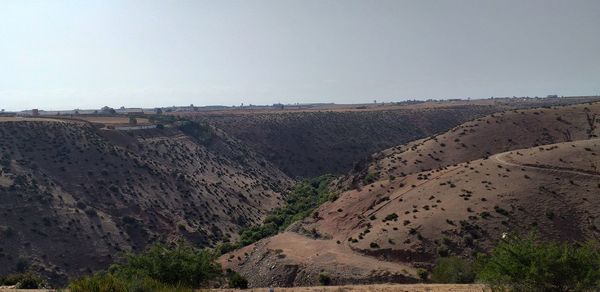 Scenic view of landscape against clear sky