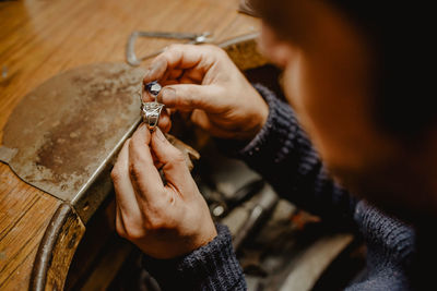 Man working on wood