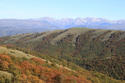 Scenic view of mountains against sky