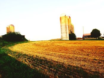 Ruins of temple against clear sky