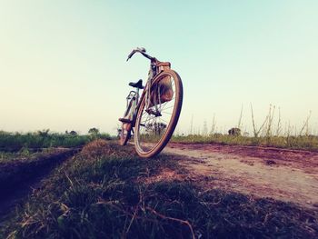 Bicycle on field