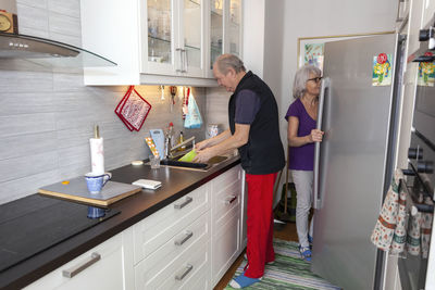 Senior couple in kitchen