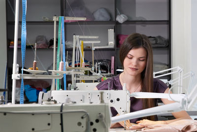 Portrait of woman working