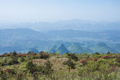 Scenic view of mountains against sky